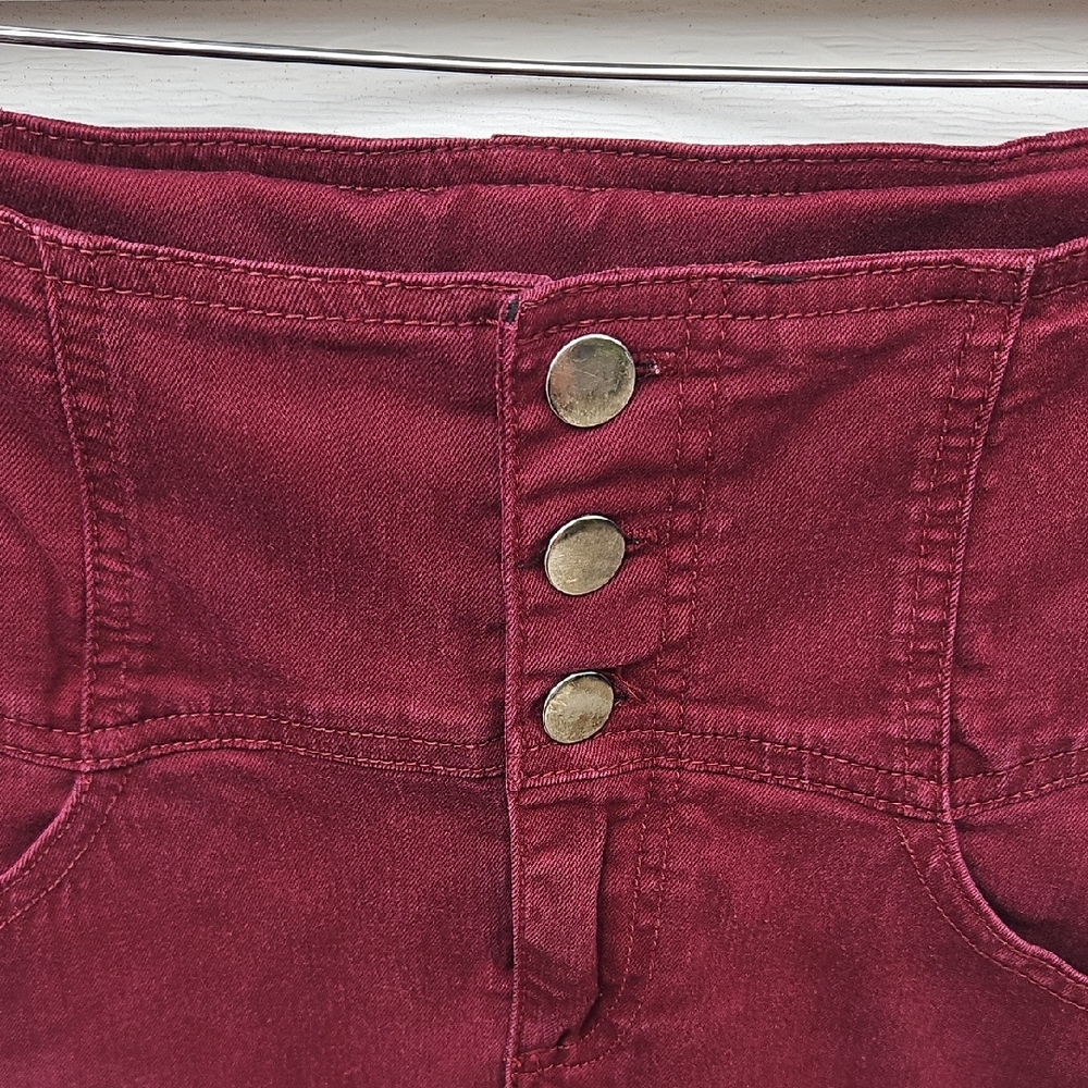 Forever 21 Maroon Hi Rise Jean - Picture 3 of 5